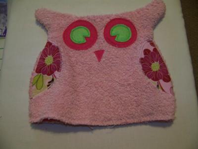 Finished Owl Bath Mitt