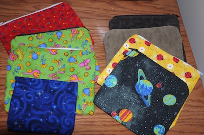 zipper bags sewn 