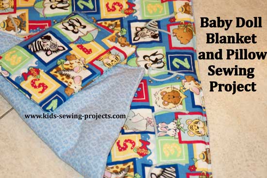 Baby doll blanket and pillow sewing project