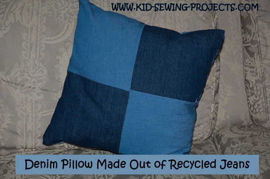 old blue jean pillow project