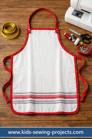 kids apron from dishtowel