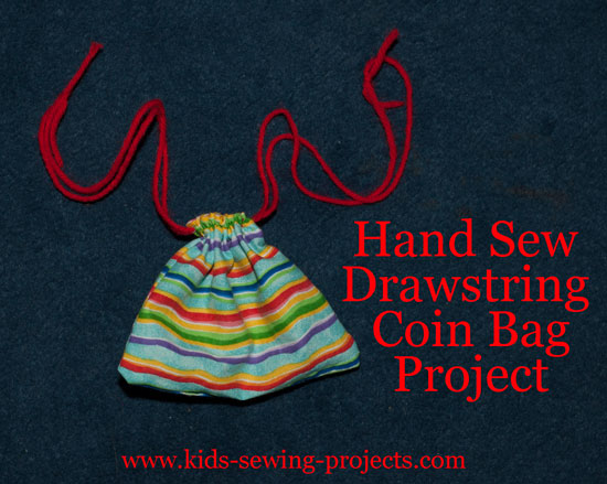 Drawstring hand bag sewn project