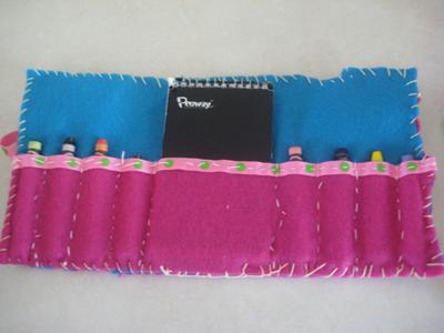 finished felt organizer