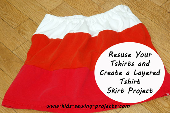 sewn 3 tiers t-shirt skirt