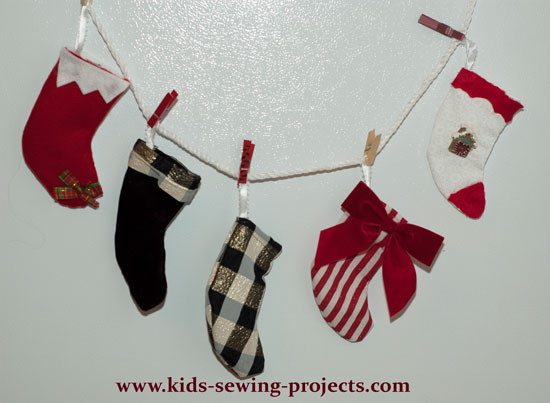 mini Christmas stockings decorated