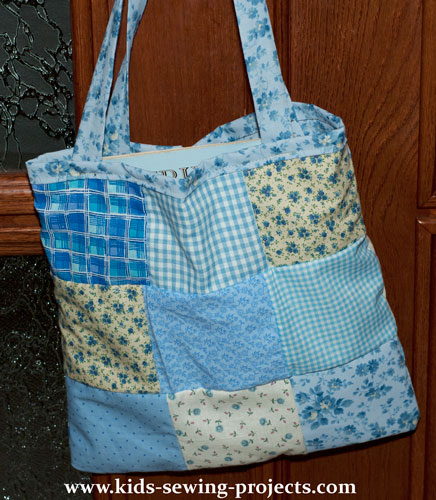 patchwork tote bag done