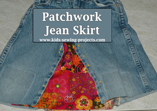 jean skirt pinned