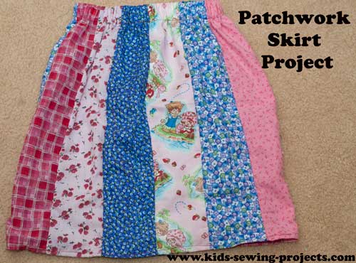 patchwork strips skirt project