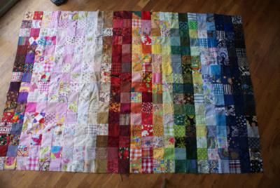 rainbow patchwork quilt