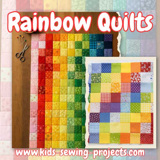 rainbow patchwork quilt