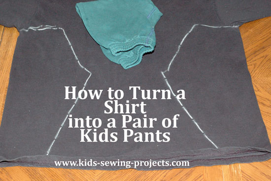 how to turn a shirt into a pair of kids pants