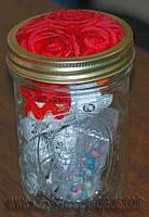 sewing kit in jar