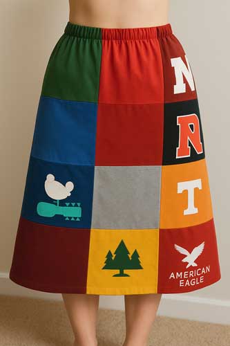 skirt with recycled t shirts