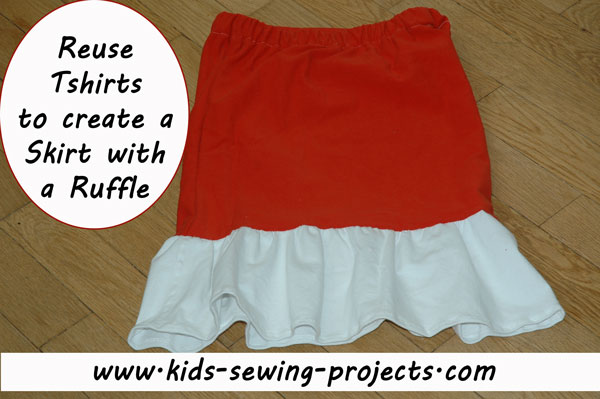 t-shirt skirt with ruffle