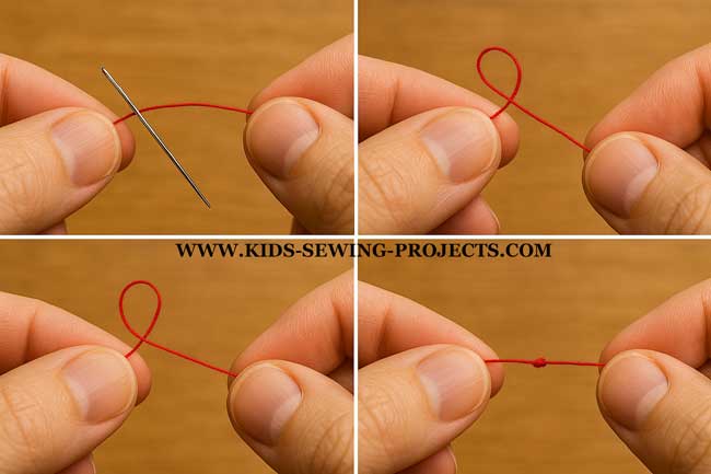 tying a knot in thread