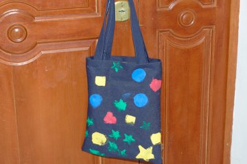 painted tote bag