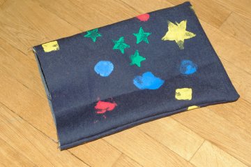 painted tote bag sewn